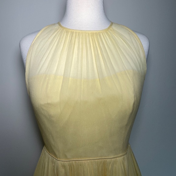 J. Crew Yellow Silk Chiffon Dress Size 4 - Picture 4 of 6